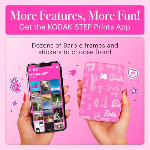 Kodak x Barbie Instant Smartphone Portable Photo Printer, Full Color, Wireless, Zink 2x3” (5.1x7.5 cm) Sticky-Back Photos, Print from iOS & Android Devices with Fun Editing App, Signature Style - Image 4