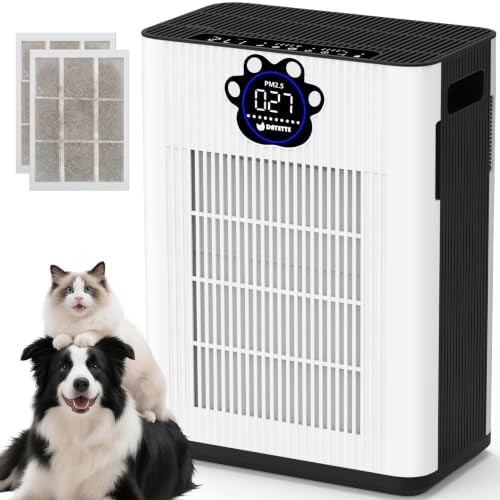DAYETTE Pet Air Purifier for Home Large Room 3400 Ft², TVOC & PM2.5 Sensors by Dayette