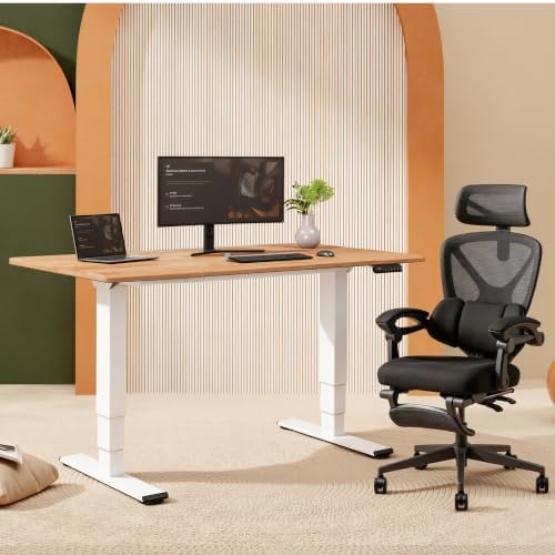 FLEXISPOT E6 Solid Wood Dual Motor 3-Stage Electric Standing Desk, 55 x 28 - Image 2