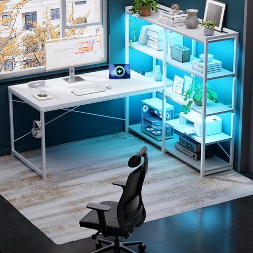 Pamray 49 Inch L Shaped Gaming Computer Desk with Shelves and Storage by PAMRAY
