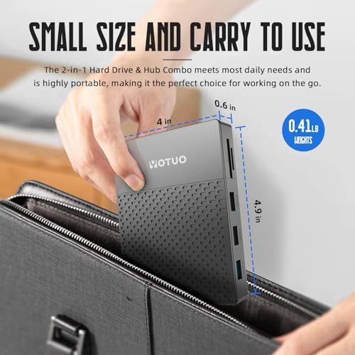 YOTUO Docking Station External Hard Drive Storage, USB-C Hub + HDD 7-in-1, USB 3.0, SD/TF Card, HDD for Windows, Mac, Android, TV, iOS (iPhone 15/16/17), Phone, Laptop, Desktop, PC (Space Black, 1TB) - Image 5