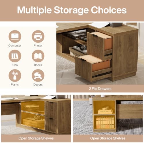 Tribesigns 78" L Shaped Executive Desk with Storage, Home Office - Image 6