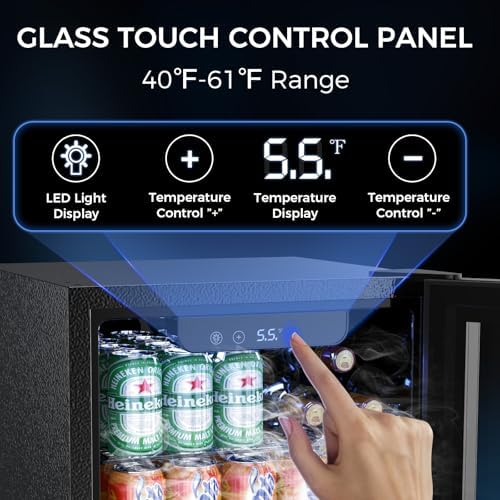 Electactic Mini Fridge 68 Can Beverage Refrigerator Cooler, 1.7 Cu.Ft Drink Fridge forSoda Wine Beer, Digital Temperature Control Cooler for Home, Dorm, Bar - Image 4