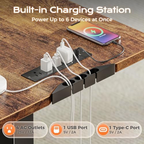 Huuger 75 x 63 Inch L Shaped Standing Desk with Power Outlets - Image 5