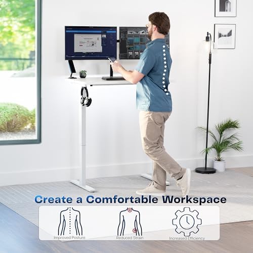 VIVO White 43 x 24 in Standing Desk, DESK-1W4W - Image 4