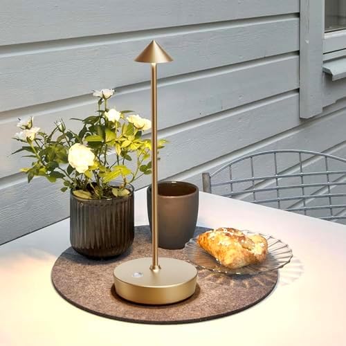 Cordless Rechargeable Led Table Lamp Battery Operated Light Bronze - Image 2