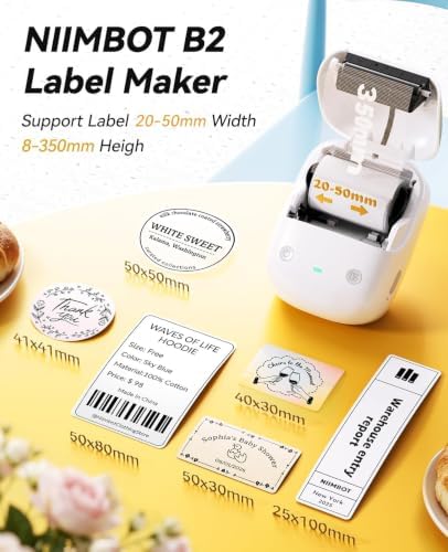 NIIMBOT B2 Label Maker Machine with Custom Button, Built in Clock,Silver - Image 4