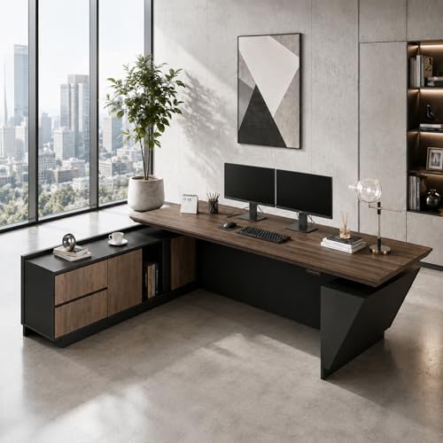 SAINTCY 78.7" L-Shaped Executive Standing Desk, Left Return - Image 2