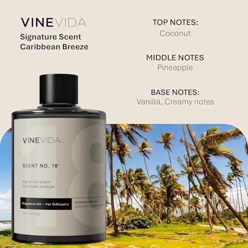 VINEVIDA Caribbean Breeze Fragrance Oil for Cold Air Diffusers - (16 Fl Oz) - Essential Oils for Diffuser Oil Refill & Air Freshener Room Spray - Image 2