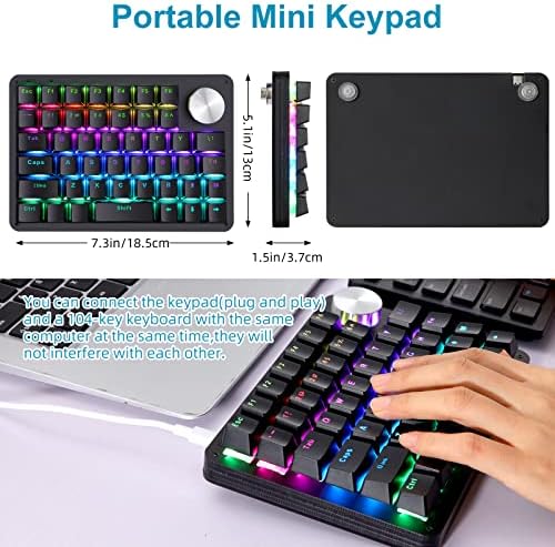 Koolertron One Handed Mechanical Gaming Keyboard, 45-Key Fully Programmable - Image 4