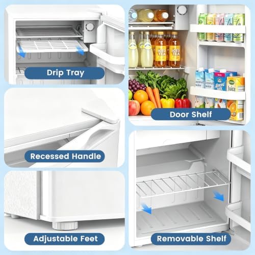 Electactic 1.3 Cu.Ft Mini Fridge, Single Door Compact Refrigerator - Image 5