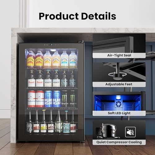 Yeego Beverage Refrigerator Drink Cooler, 155 Cans Mini Fridge - Image 6