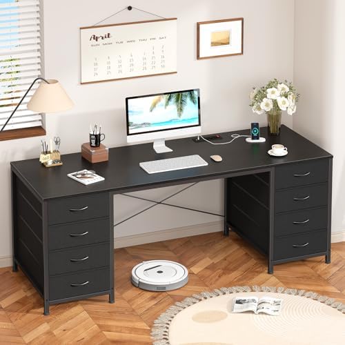 60 Inch Computer Desk with 8 Drawers for Home Office, Bedroom, Living Room by YomiluveDesign