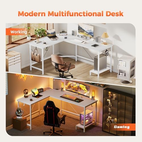 Mericonia 51 inch L Shaped Desk with CPU Stand, Simple Corner Gaming Desk - Image 4