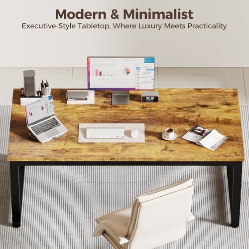 Mericonia 40 Inch Computer Desk, 1.2" Thick Small Office Table, Brown - Image 5