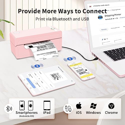 JADENS Bluetooth Thermal Shipping Label Printer, Wireless 4x6 Label Printer - Image 2