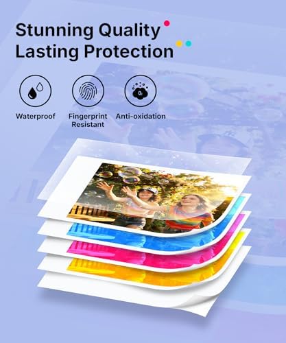Liene Pearl N200 Pro Portable Photo Printer, Instant Mini Picture Printer for iPhone Smartphone, Thermal Dye Sublimation, Bluetooth Sticker Printer 50 Sheets 2x3 Adhesive Paper & 5 Cartridges, Purple - Image 6