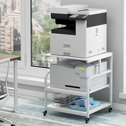 Fannova 25.6"x23.6"x30.9" Extra Large White Printer Stand with Storage by Fannova