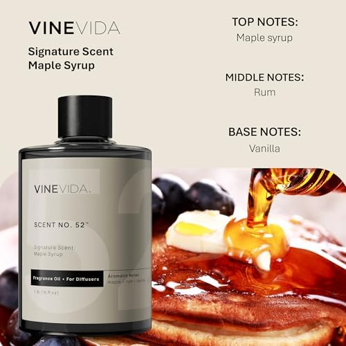 VINEVIDA [16 Fl Oz] Maple Syrup Fragrance Oil for Cold Air Diffusers, Essential Oils for Diffuser Oil Refill & Air Freshener Room Spray - Image 2