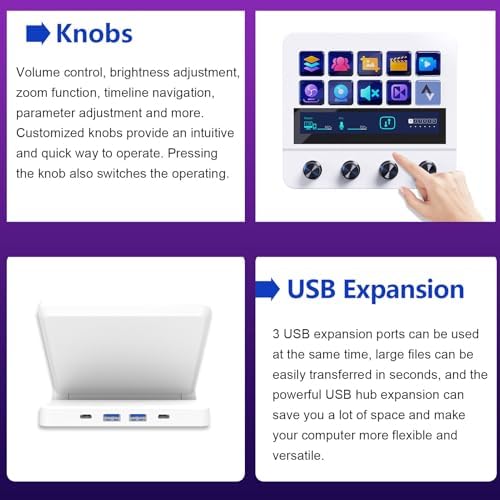 Stream Controller, Stream Control Deck with 10 Macro Keys, Customizable Visual Keyboard Trigger Actions in Apps Software for PC, LCD Buttons Studio Control Deck Keypad - Image 4