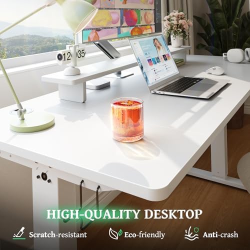 Electric Standing Desk Adjustable - 55 x 24 Inch Sit Stand up Desk with 0.8 Inch Thick Tabletop - Adjustable Height Table with 3 Memory Preset, Cable Management for Home Office - Image 7