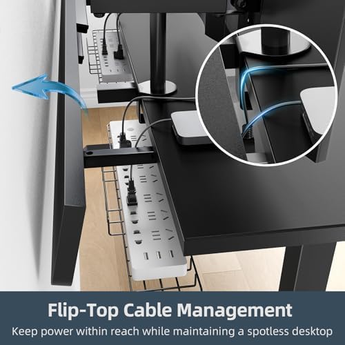 60 x 30 Inch Electric Standing Desk with Flip-Top Cable Management - Image 2