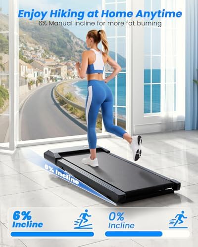 MJWW 6% Incline Walking Pad, Smart AI Under Desk Treadmill for Home - Image 4
