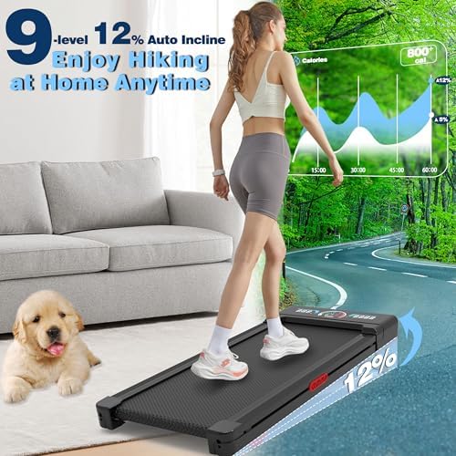 Walking Pad Treadmill 12% Auto Incline, Under Desk Treadmill - Image 2