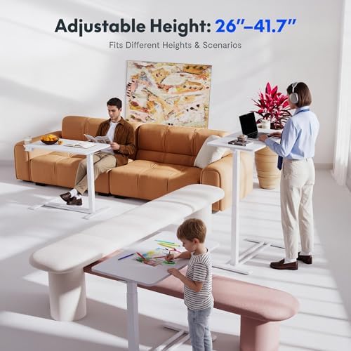 FLEXISPOT H7 28" Pneumatic Height-Adjustable Overbed Table with Wheels - Image 6