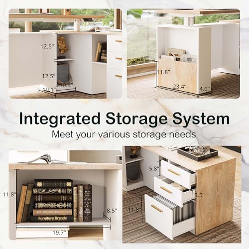 ModernMate 63" L Shaped Executive Standing Desk with 3 Drawers - Image 4