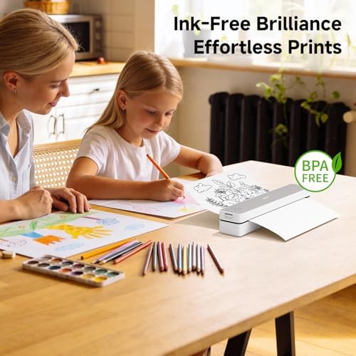 HPRT Portable Printer Wireless for Travel, Inkless Thermal Printer White - Image 4