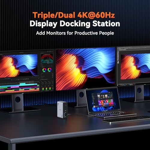 TobenONE 18 in 1 Laptop Docking Station 3 Monitors,Triple 4K HDMI,9 USB C/A - Image 3