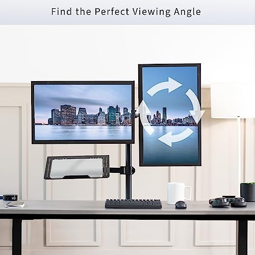 VIVO Laptop and Dual 13 to 27 inch LCD Monitor Stand up Desk Mount, Tall Adjustable Stand, Fits Laptops up to 17 inches, Black, STAND-V012J - Image 6