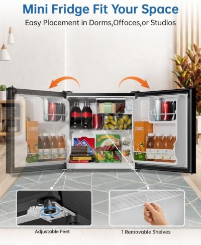 1.6 Cu Ft Mini Fridge with Freezer, Single Door Upright Freezer - Image 6