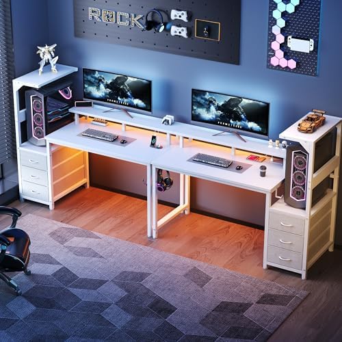 DUMOS 52” Reversible Gaming Computer Desk with Drawers and Power Outlet - Image 2