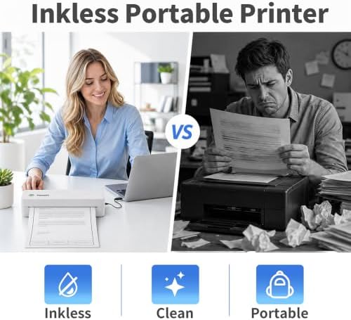 Portable Thermal Printer for Laptop/Phone, Travel Inkless Bluetooth Printer - Image 3