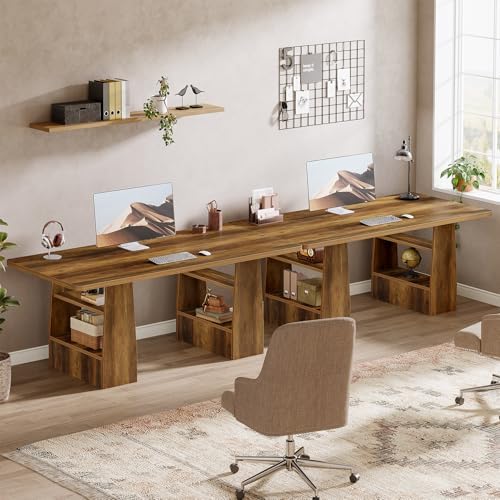 Tribesigns 63 Inch Executive Desk with 4 Storage Shelves - Image 6