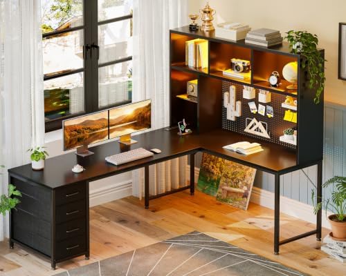AODK 71" L Shaped Desk for Gaming and Working，Black - Image 2