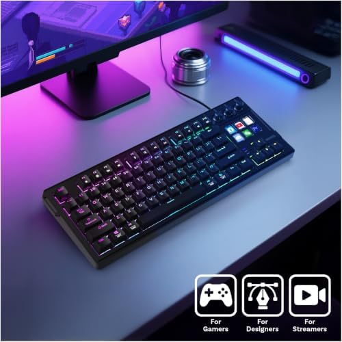 MMOBIEL Mechanical Keyboard for Stream Deck QWERTY Hot-Swappable RGB Keyboard with 6 Programmable LCD Macro Keys & 3 Control Dials for OBS, Streaming, Editing, Productivity – for Windows/macOS - Image 5