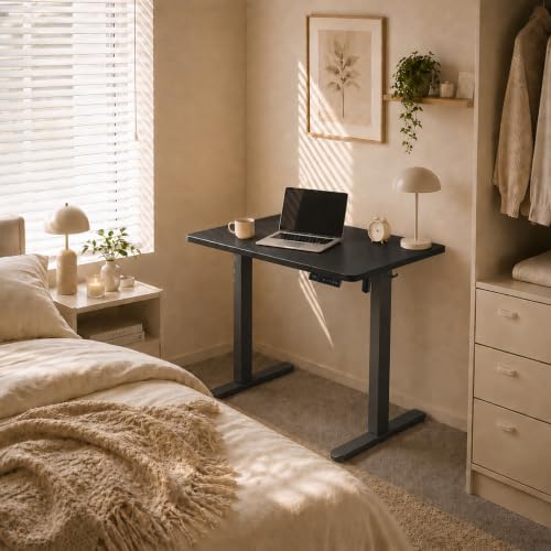 Electric Standing Desk, 32" x 24" Adjustable Height Sit Stand Desk, Small Space Workstation, Compact Computer Desk for Home Office, Stable Steel Frame (Black) - Image 2