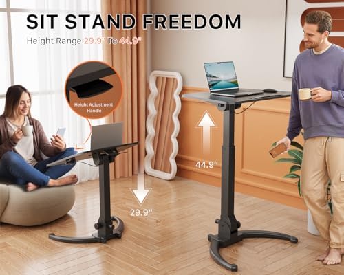 JOY worker Foldable Standing Desk, 90° Tilt Height Adjustable Desk, Black - Image 4