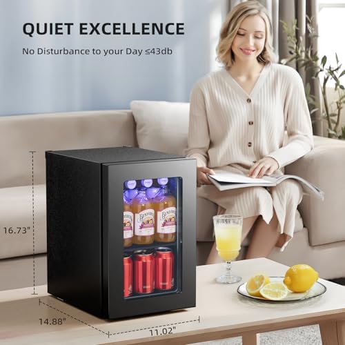 Antarctic Star 18L Mini Fridge 24 Can,Beverage Refrigerator with Quiet Compressor LED Light,Small Cooler with Electronic Temperature Control for Home/Office/Dorm/Bar. - Image 5