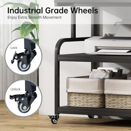 Fannova 32.3"x18.9" Extra Large Printer Stand with Adjustable Storage Shelf - Image 5