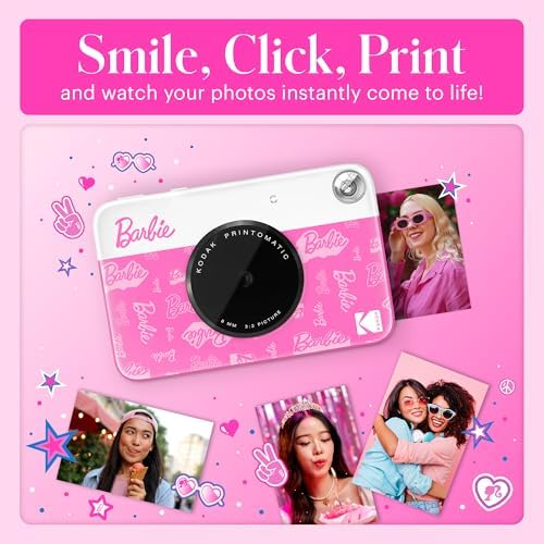 Barbie x Kodak Printomatic Full-Color Instant Print Digital Camera – 5MP Portable Barbie Camera Prints Colorful 2x3” Sticky-Back Photos – Signature Style - Image 5