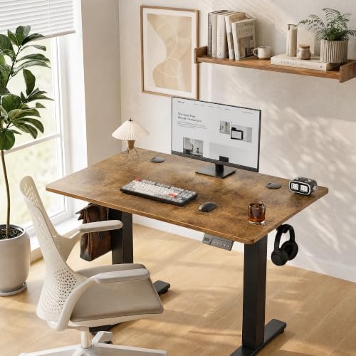 Claiks 32 x 19 Inch Rustic Brown Electric Standing Desk - Image 2