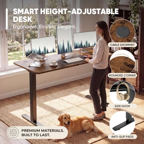 Furmax 55 Inches Electric Height Adjustable Standing Desk Home Office Desk - Image 3