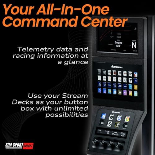 SimSport Gadget 6.8 Inch Touchscreen Triple Mount Console for Stream Deck XL and Plus Sim Rig Aluminum Profile - Image 2