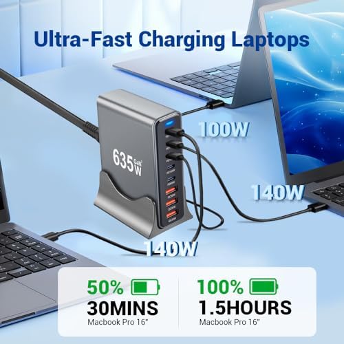 635W GaN Fast Charging Station, 8-Port USB C Charger Stations - Image 5