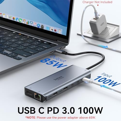 USB C Docking Station Dual Monitor, Selore 13-in-1 Triple Monitor Hub - Image 5