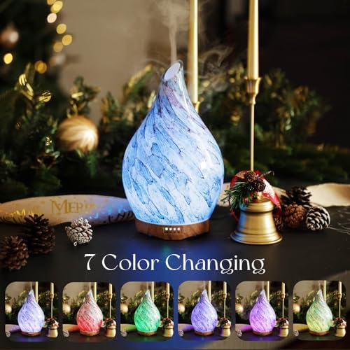 Porseme 280ml Remote Essential Oil Diffuser 3D Glass Ultrasonic Mist 7H - Image 2